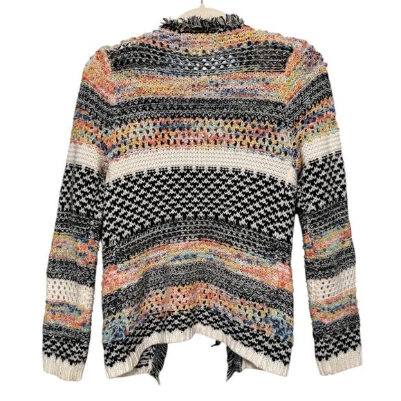 Kamana Multicolor Open Weave Open Front Fringe Cardigan Small Acrylic - Picture 7 of 7